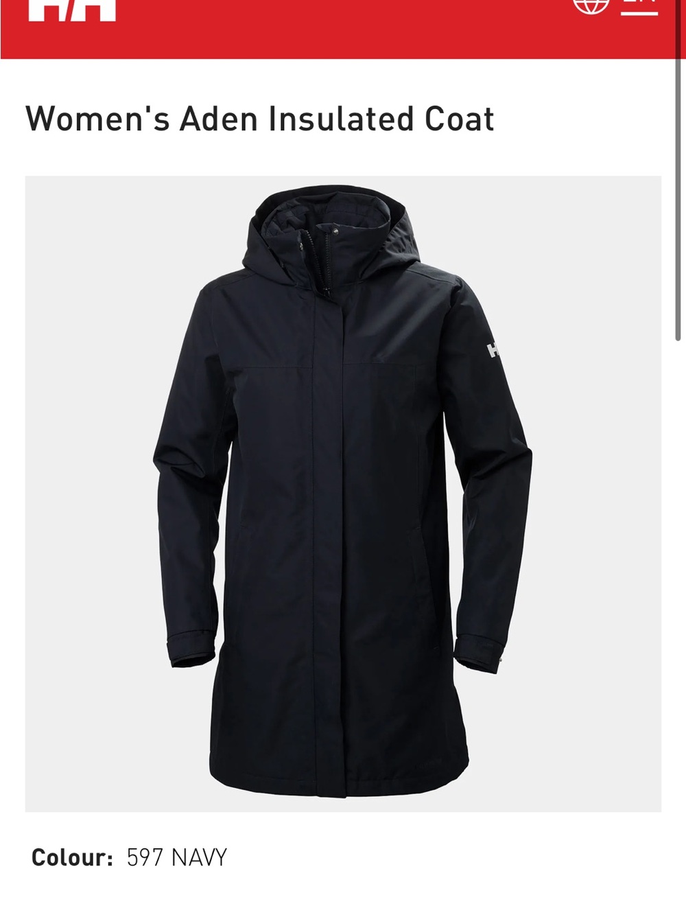 Helly Hansen Women's Aden Insulated Coat - Navy